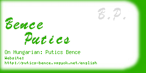 bence putics business card